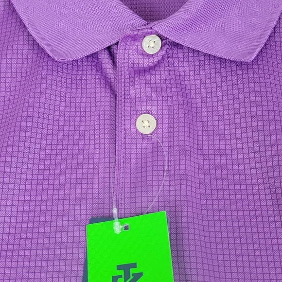 IZOD NEW Golf Pro Tech Grid Polo Shirt Mens XL Purple Short Sleeve Quick Dry - Picture 5 of 15